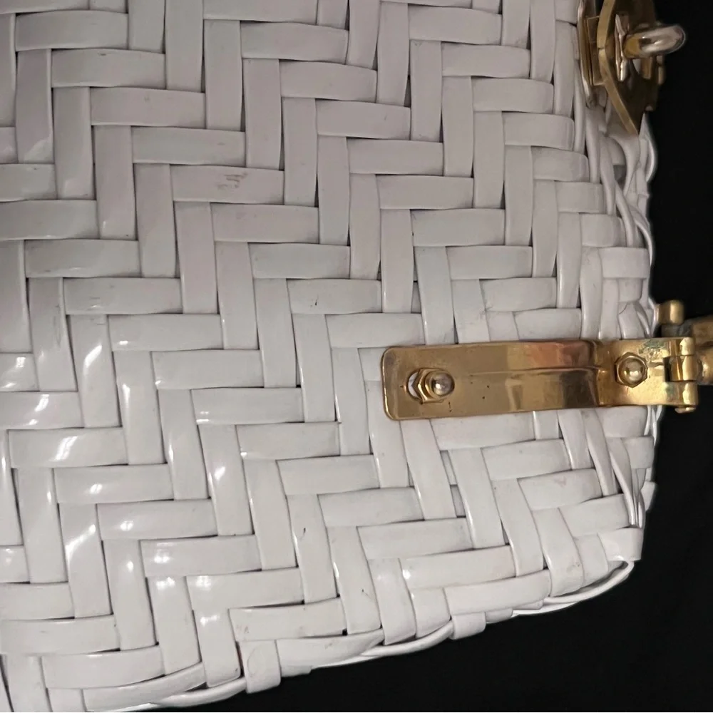 Vintage Woven Top-Handle Tote Bag